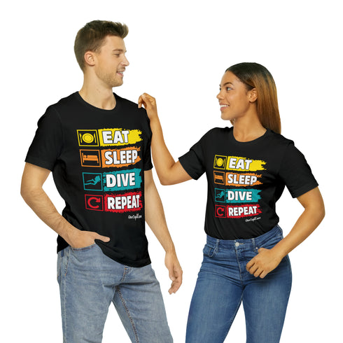 "Eat, Sleep, Dive, Repeat" Fitted T-shirt