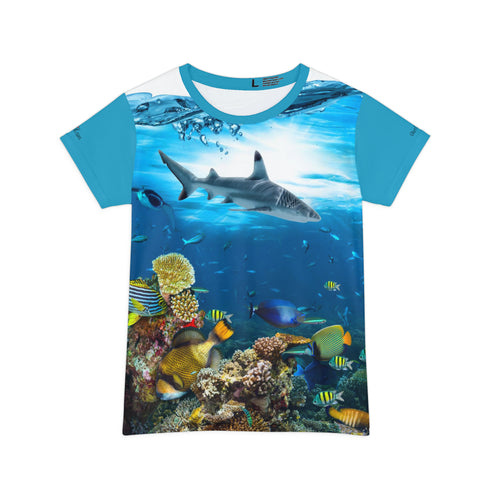 Women's Shark Reef Short Sleeve Rash Guard