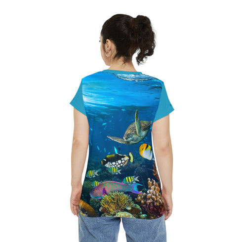 Women's Shark Reef Short Sleeve Rash Guard