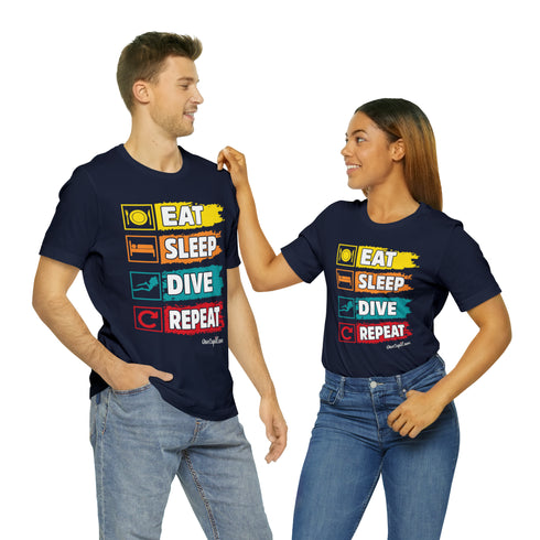 "Eat, Sleep, Dive, Repeat" Fitted T-shirt