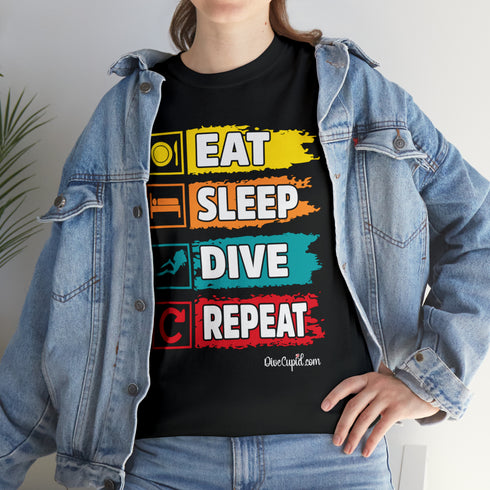 "Eat, Sleep, Dive, Repeat" Relaxed Fit T-shirt