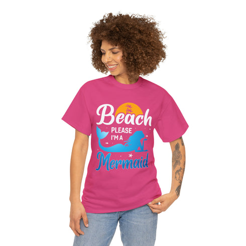 "Beach Please I'm a Mermaid" Relaxed Fit T-shirt