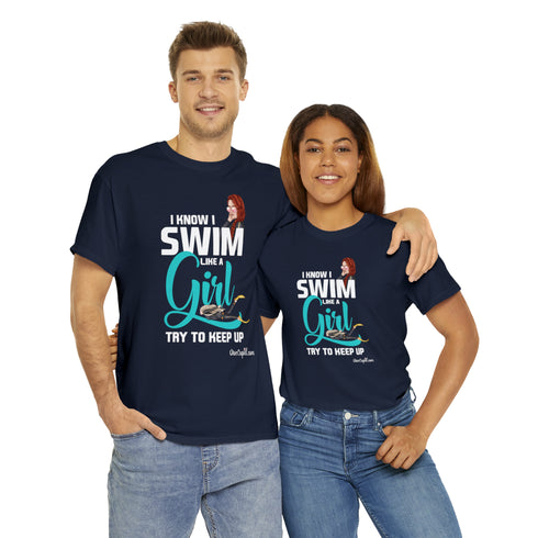 "Swim Like a Girl" Relaxed Fit T-shirt