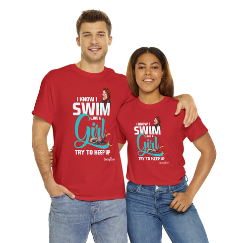 "Swim Like a Girl" Relaxed Fit T-shirt