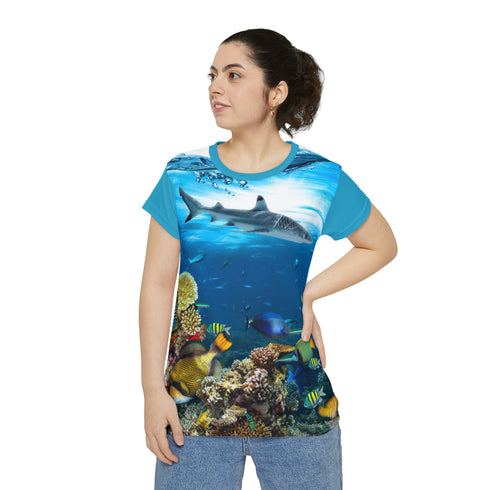 Women's Shark Reef Short Sleeve Rash Guard