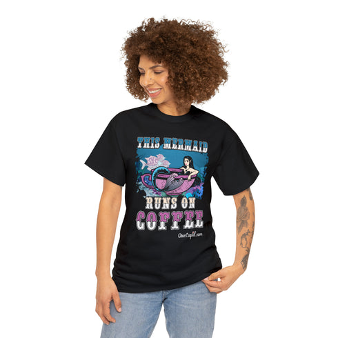 "This Mermaid Runs on Coffee" Relaxed Fit T-shirt