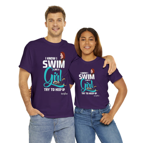 "Swim Like a Girl" Relaxed Fit T-shirt