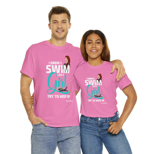 "Swim Like a Girl" Relaxed Fit T-shirt