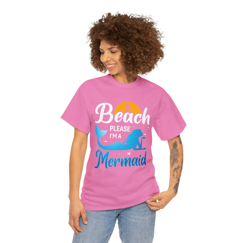 "Beach Please I'm a Mermaid" Relaxed Fit T-shirt
