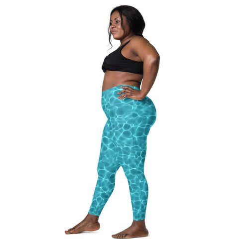 Aqua Waters Rash Guard Pants Leggings With Pockets UPF 50+