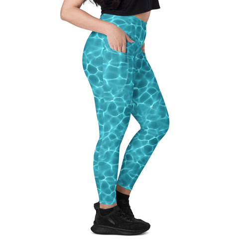 Aqua Waters Rash Guard Pants Leggings With Pockets UPF 50+