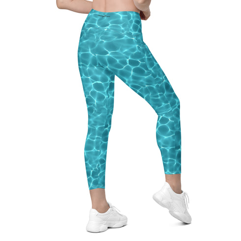 Aqua Waters Rash Guard Pants Leggings With Pockets UPF 50+