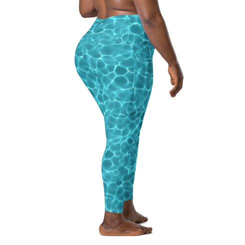 Aqua Waters Rash Guard Pants Leggings With Pockets UPF 50+