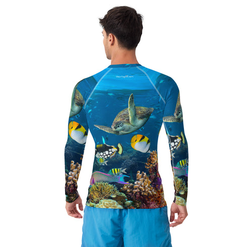 Men's Shark Reef Athletic Fit Premium Rash Guard UPF 50+