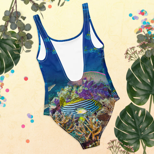 Dive Cupid Coral Reef One Piece Swimsuit UPF 50+