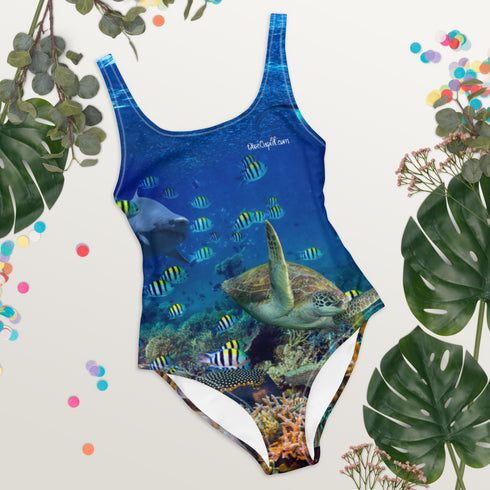 Dive Cupid Coral Reef One Piece Swimsuit UPF 50+