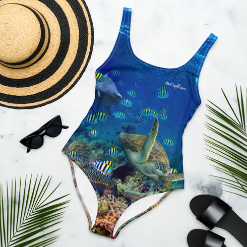Dive Cupid Coral Reef One Piece Swimsuit UPF 50+