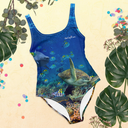 Dive Cupid Coral Reef One Piece Swimsuit UPF 50+