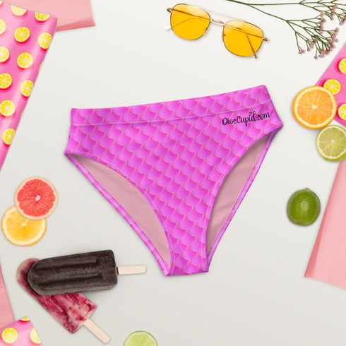 Pink Mermaid Recycled High-waisted Bikini Bottom