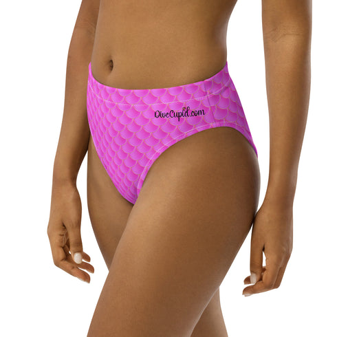 Pink Mermaid Recycled High-waisted Bikini Bottom