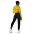 Yellow Polka Dot Recycled Long Sleeve Crop Swim Top Rash Guard UPF 50+