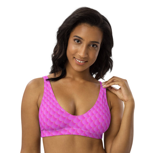Pink Mermaid Recycled Padded Bikini Top
