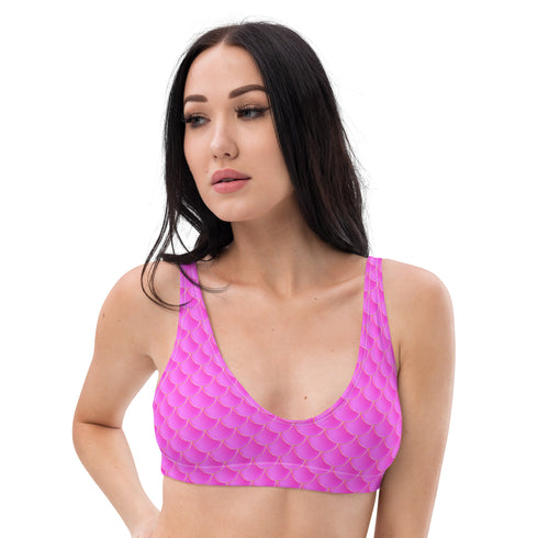 Pink Mermaid Recycled Padded Bikini Top