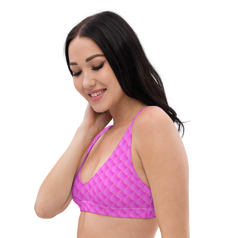 Pink Mermaid Recycled Padded Bikini Top