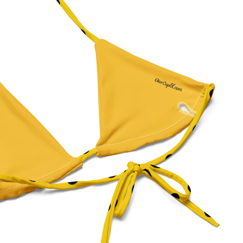Yellow Polka Dot Recycled String Bikini