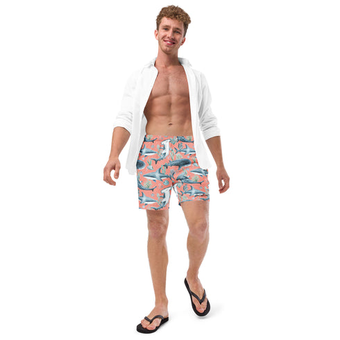 Salmon Sharks Recycled Swim Trunks UPF 50+