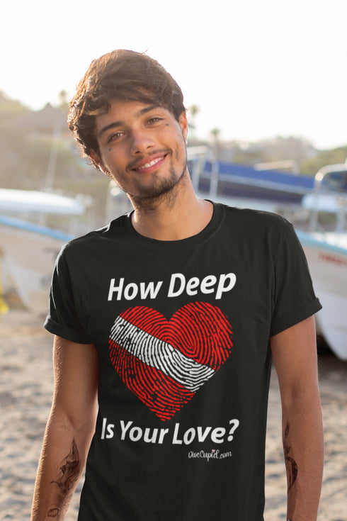 "How deep is your love?" Fitted T-shirt