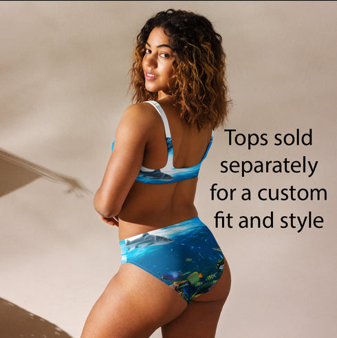 Shark Reef Recycled High-waisted Bikini Bottom