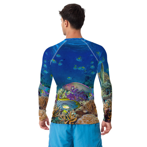 Men's Coral Reef Athletic Fit Premium Rash Guard UPF 50+