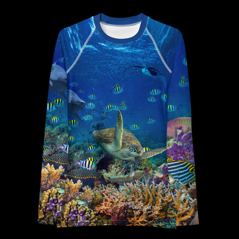 Women's Coral Reef Form Fitting Premium Rash Guard UPF 50+