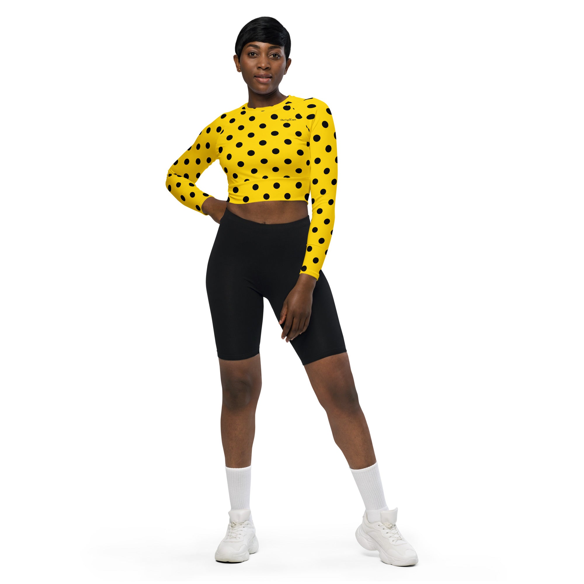 Yellow polka store dot crop top