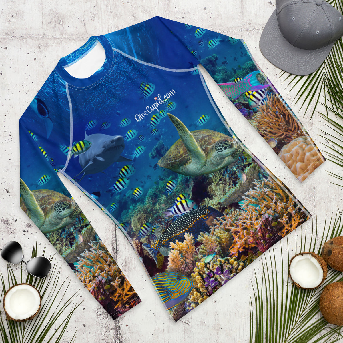 Men's Coral Reef Athletic Fit Premium Rash Guard UPF 50+ – Dive Cupid